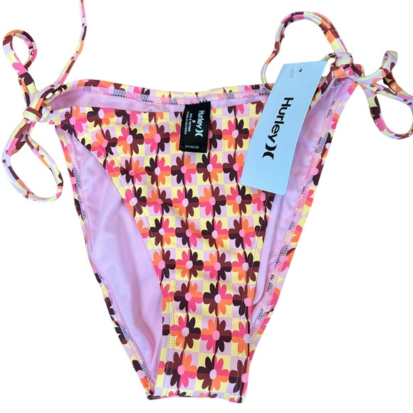 Hurley Retro Floral Daisy Triangle Bikini Set NWT Medium - Picture 3 of 10